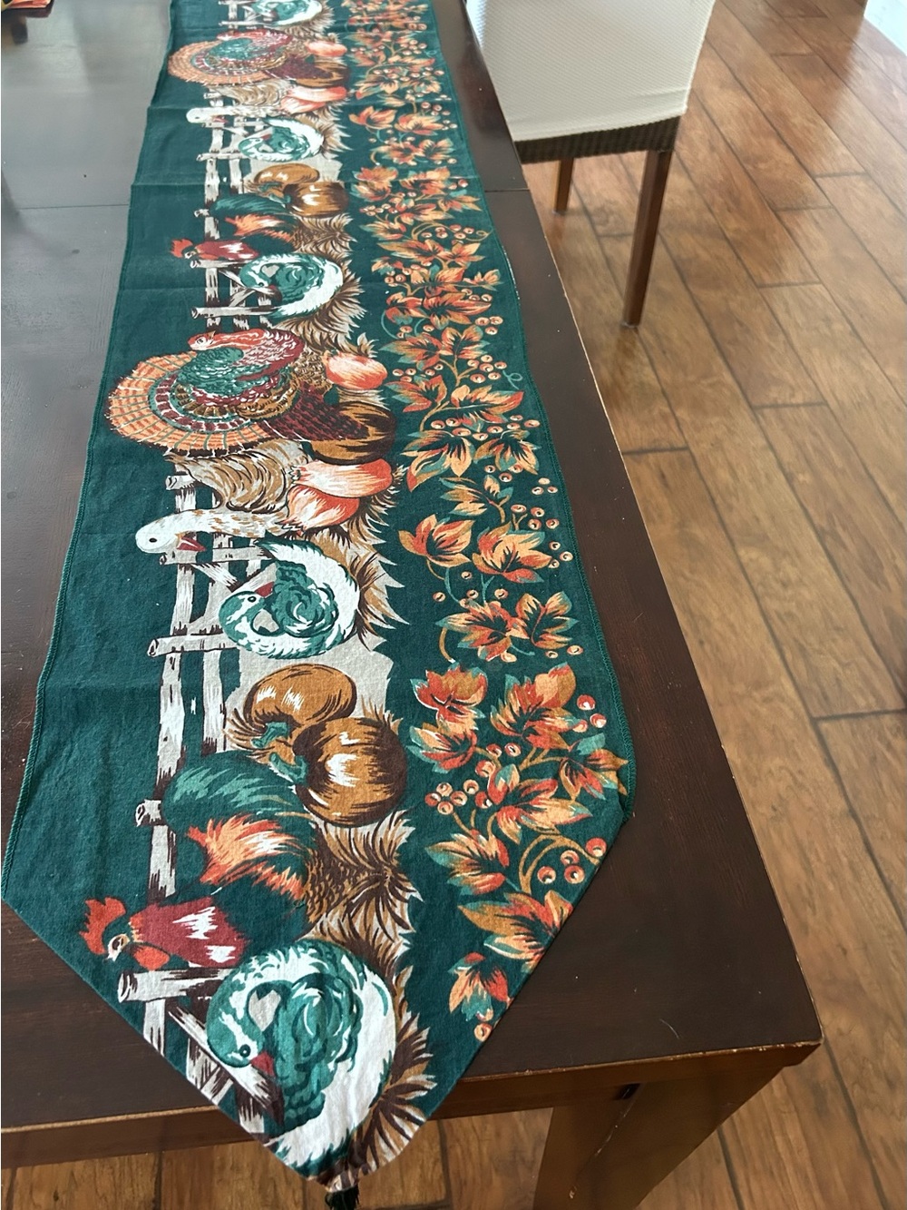 Turkey Harvest Themed Cotton Table Runner